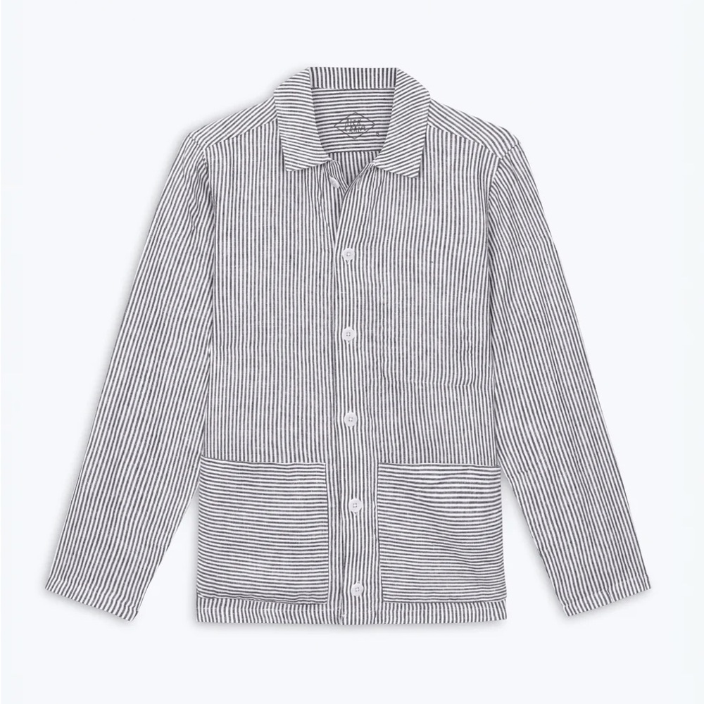 Alex Crane Men’s Linen Kite Jacket Lines Shirt M Medium